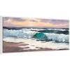 image:imageKate and Laurel roll tide Framed Canvas Wall Art by Mary Sparrow 40 x 18 Sylvie White Coastal Beach Nature Art for Wall Decor Living Room Bedroom