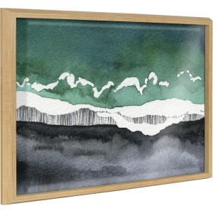 image:imageKate and Laurel Blake Black Sands Dream Framed Printed Glass Wall Art by Janet MeinkeLau 18x24 Natural Coastal Beach Art for Wall