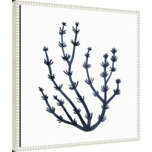 image:imageKate and Laurel Coastal Coral Seaweed Botanical 6 Framed Canvas Wall Art by The Creative Bunch Studio 22 x 22 Sylvie Beaded White Modern Contemporary Abstract Beach Nature Art for Wall Decor