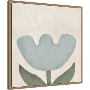 image:imageKate and Laurel Framed Canvas Wall Art Print Blue Flower by Gabrielly Guedes 22 x 22 Sylvie Dark Gold Frame Modern Contemporary Flower Art for Wall DecorSylvie Dark Gold