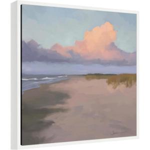 image:imageKate and Laurel Framed Canvas Wall Art Print Blushing Sky by Mary Sparrow 22 x 22 Sylvie White Frame Coastal Beach Art for Wall Decor