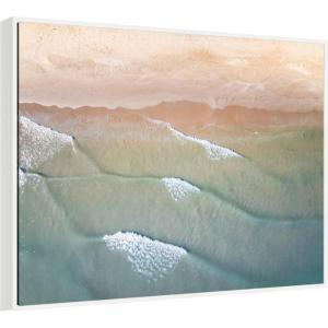 image:imageKate and Laurel Framed Canvas Wall Art Print Layers of Water by Emiko and Mark Franzen F2 Images 42 x 32 Sylvie White Frame Coastal Beach Art for Wall Decor
