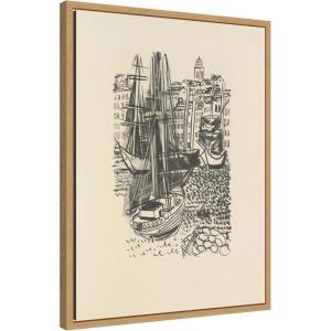 image:imageKate and Laurel Framed Canvas Wall Art Print Le poete assassine Pl 17 Raoul Dufy by Nostalgia Prints 18 x 24 Sylvie Natural Frame Modern Contemporary Beach Art for Wall Decor