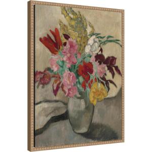 image:imageKate and Laurel Framed Canvas Wall Art Print Vase avec bouquet de fleurs by Louis Valtat by Nostalgia Prints 18 x 24 Sylvie Beaded Rustic Natural Frame Traditional Still Life Art for Wall Decor