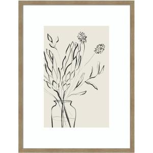 image:imageKate and Laurel Framed Wall Art Print SB Protea Sketch No 2 by Sara Berrenson 19 x 25 Svelte Noir Black Frame Modern Contemporary Still Life Art for Wall DecorWoodgrain Stripe Mocha