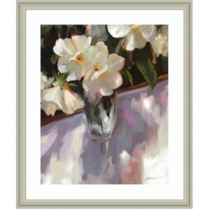 image:imageKate and Laurel Framed Wall Art Print Shadow Dance by Mary Sparrow 22 x 26 Florence Silver Frame Traditional Flowers Still Life Art for Wall Decor26L x 22W