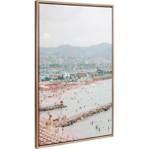image:imageKate and Laurel Sylvie Beaded Imperia Vintage Framed Canvas Wall Art by Alicia Abla 28x38 Gold City Landscape Photography Art for Wall