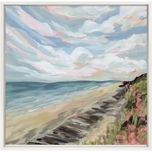 image:imageKate and Laurel Sylvie Connecticut Framed Canvas Wall Art by Emily Kenney 22x22 White Coastal Beach Art