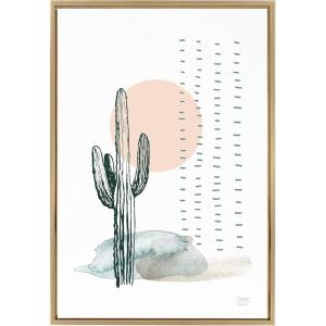 image:imageKate and Laurel Sylvie Desert Cactus Framed Canvas Wall Art by Statement Goods 23x33 Gold Botanical Art for WallGold
