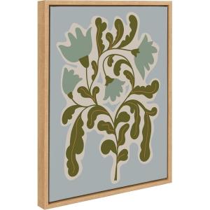 image:imageKate and Laurel Sylvie Expressive Abstract House Plant Playful Blue Framed Canvas Wall Art by The Creative Bunch Studio 18x24 Natural Modern Abstract Greenery for Contemporary Floral ArtNatural