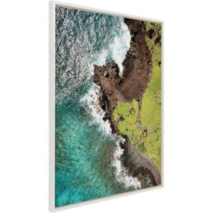 image:imageKate and Laurel Sylvie Going back to Maui Framed Canvas Wall Art by Rachel Bolgov 28x38 White Scenic Hawaii Ocean Wall Art Decor