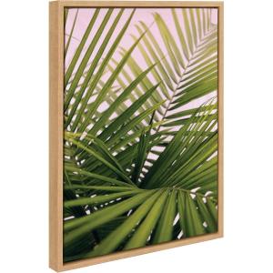 image:imageKate and Laurel Sylvie Her Majesty 2 Framed Canvas Wall Art by Alicia Bock 18x24 Natural Beach Palm Frond Tree Art for Wall