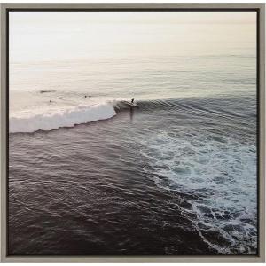 image:imageKate and Laurel Sylvie La Jolla 1 Framed Canvas Wall Art by Rachel Bolgov 22x22 Gray Decorative Peaceful Beach Art for Wall