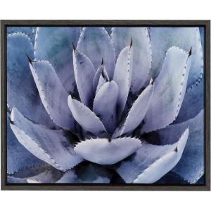 image:imageKate and Laurel Sylvie Violet Cactus Succulent Lavender Purple Framed Canvas Art by Amy Peterson 18x24 Gray
