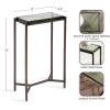 image:imageKate and Laurel Aguilar Modern Glam Slim Side Table 12 x 7 x 22 Green Glass and Bronze Decorative Narrow End Table for Use as Skinny Bedroom Nightstand or Living Room Accent