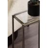 image:imageKate and Laurel Aguilar Modern Glam Slim Side Table 12 x 7 x 22 White Marble and Silver Decorative Narrow End Table for Use as Skinny Bedroom Nightstand or Living Room Mini TableClearPewter