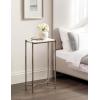 image:imageKate and Laurel Aguilar Modern Glam Slim Side Table 12 x 7 x 22 White Marble and Silver Decorative Narrow End Table for Use as Skinny Bedroom Nightstand or Living Room Mini TableSilverWhite
