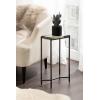 image:imageKate and Laurel Aguilar Modern Glam Slim Side Table 12 x 7 x 22 White Marble and Silver Decorative Narrow End Table for Use as Skinny Bedroom Nightstand or Living Room Mini TableClearPewter