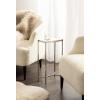 image:imageKate and Laurel Aguilar Modern Glam Slim Side Table 12 x 7 x 22 White Marble and Silver Decorative Narrow End Table for Use as Skinny Bedroom Nightstand or Living Room Mini TableSilverWhite