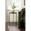 image:imageKate and Laurel Aguilar Modern Round Side Table 13 x 13 x 24 Green Glass and Bronze Circle Textured Glass End Table for Use as Living Room Accent Table or Unique Bedroom NightstandGreenBronze
