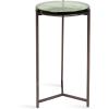 image:imageKate and Laurel Aguilar Modern Round Side Table 13 x 13 x 24 Green Glass and Bronze Circle Textured Glass End Table for Use as Living Room Accent Table or Unique Bedroom NightstandGreenBronze