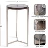 image:imageKate and Laurel Aguilar Modern Round Side Table 13 x 13 x 24 Green Glass and Bronze Circle Textured Glass End Table for Use as Living Room Accent Table or Unique Bedroom NightstandGraySilver