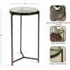image:imageKate and Laurel Aguilar Modern Round Side Table 13 x 13 x 24 Green Glass and Bronze Circle Textured Glass End Table for Use as Living Room Accent Table or Unique Bedroom NightstandGreenBronze