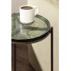 image:imageKate and Laurel Aguilar Modern Round Side Table 13 x 13 x 24 Green Glass and Bronze Circle Textured Glass End Table for Use as Living Room Accent Table or Unique Bedroom NightstandGreenBronze