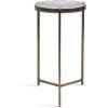 image:imageKate and Laurel Aguilar Modern Round Side Table 13 x 13 x 24 Green Glass and Bronze Circle Textured Glass End Table for Use as Living Room Accent Table or Unique Bedroom NightstandClearGold