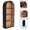 image:imageKate and Laurel Arcott Modern Tall Arched Wall Shelf 14 x 6 x 33 Light Natural Transitional Arch Wall Shelves for OvertheToilet Storage or Entryway Storage ShelfNaturalBlack
