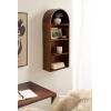 image:imageKate and Laurel Arcott Modern Tall Arched Wall Shelf 14 x 6 x 33 Light Natural Transitional Arch Wall Shelves for OvertheToilet Storage or Entryway Storage ShelfWalnut Brown