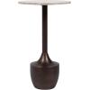 image:imageKate and Laurel Dumont Modern Round Metal and Marble Side Table 14 x 14 x 24 Morchana Marble and Bronze Transitional Circle End Table with Marble Top for Bedroom Nightstand or Living Room Accent
