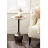 image:imageKate and Laurel Dumont Modern Round Metal and Marble Side Table 14 x 14 x 24 Morchana Marble and Bronze Transitional Circle End Table with Marble Top for Bedroom Nightstand or Living Room Accent