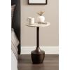 image:imageKate and Laurel Dumont Modern Round Metal and Marble Side Table 14 x 14 x 24 Morchana Marble and Bronze Transitional Circle End Table with Marble Top for Bedroom Nightstand or Living Room Accent
