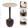 image:imageKate and Laurel Dumont Modern Round Metal and Marble Side Table 14 x 14 x 24 Morchana Marble and Bronze Transitional Circle End Table with Marble Top for Bedroom Nightstand or Living Room Accent