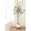 image:imageKate and Laurel Eudora Faux Eucalyptus Tree with Gavri Metal Planter Pot 65 FT White and Rustic Brown Potted Artificial Tree Indoor with Realistic Foliage and Moss Fake Plant for Living RoomWhiteRustic Brown