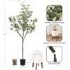 image:imageKate and Laurel Eudora Faux Eucalyptus Tree with Gavri Metal Planter Pot 65 FT White and Rustic Brown Potted Artificial Tree Indoor with Realistic Foliage and Moss Fake Plant for Living RoomWhiteRustic Brown
