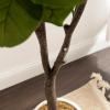 image:imageKate and Laurel Fidmont Faux Fiddle Fig Tree with Gavri Metal Planter Pot 65 FT White and Rustic Brown Potted Artificial Tree Indoor with Realistic Foliage and Added Moss Living Room Fake PlantBlackRustic Brown