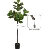 image:imageKate and Laurel Fidmont Faux Fiddle Fig Tree with Gavri Metal Planter Pot 65 FT White and Rustic Brown Potted Artificial Tree Indoor with Realistic Foliage and Added Moss Living Room Fake PlantBlackRustic Brown