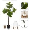 image:imageKate and Laurel Fidmont Faux Fiddle Fig Tree with Gavri Metal Planter Pot 65 FT White and Rustic Brown Potted Artificial Tree Indoor with Realistic Foliage and Added Moss Living Room Fake PlantWhiteRustic Brown