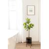 image:imageKate and Laurel Fidmont Faux Fiddle Fig Tree with Gavri Metal Planter Pot 65 FT White and Rustic Brown Potted Artificial Tree Indoor with Realistic Foliage and Added Moss Living Room Fake PlantBlackRustic Brown