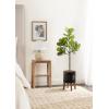 image:imageKate and Laurel Fidmont Faux Fiddle Fig Tree with Gavri Metal Planter Pot 65 FT White and Rustic Brown Potted Artificial Tree Indoor with Realistic Foliage and Added Moss Living Room Fake PlantBlackRustic Brown