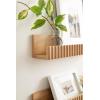 image:imageKate and Laurel Furrow Modern Wood Photo Display Ledges Set of 2 18 Inches Natural Scalloped Floating Picture Ledge Shelf Set with Lip for Use as Dorm Room Shelving or Nursery Bookshelves
