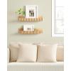 image:imageKate and Laurel Furrow Modern Wood Photo Display Ledges Set of 2 18 Inches Natural Scalloped Floating Picture Ledge Shelf Set with Lip for Use as Dorm Room Shelving or Nursery Bookshelves