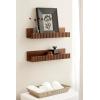 image:imageKate and Laurel Furrow Modern Wood Photo Display Ledges Set of 2 18 Inches Walnut Brown Scalloped Floating Picture Ledge Shelf Set with Lip for Use as Dorm Room Shelving or Nursery Bookshelves