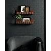 image:imageKate and Laurel Furrow Modern Wood Photo Display Ledges Set of 2 18 Inches Walnut Brown Scalloped Floating Picture Ledge Shelf Set with Lip for Use as Dorm Room Shelving or Nursery Bookshelves