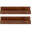 image:imageKate and Laurel Furrow Modern Wood Photo Display Ledges Set of 2 18 Inches Walnut Brown Scalloped Floating Picture Ledge Shelf Set with Lip for Use as Dorm Room Shelving or Nursery Bookshelves
