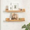image:imageKate and Laurel Furrow Modern Wood Photo Display Ledges Set of 2 24 Inches Natural Scalloped Floating Picture Ledge Shelf Set with Lip for Use as Dorm Room Shelving or Nursery Bookshelves
