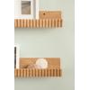 image:imageKate and Laurel Furrow Modern Wood Photo Display Ledges Set of 2 24 Inches Natural Scalloped Floating Picture Ledge Shelf Set with Lip for Use as Dorm Room Shelving or Nursery Bookshelves