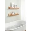 image:imageKate and Laurel Furrow Modern Wood Photo Display Ledges Set of 2 24 Inches Natural Scalloped Floating Picture Ledge Shelf Set with Lip for Use as Dorm Room Shelving or Nursery Bookshelves